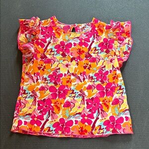 SHEIN Kids Floral Top - Pink and Orange